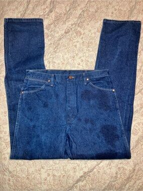 Wrangler Men's Deep Blue Straight Jeans 13mwz